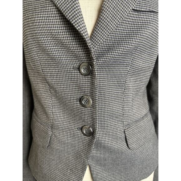 H&M Women’s Houndstooth Three Button Lined Blazer Jacket - Size 6 EUC - Picture 2 of 12